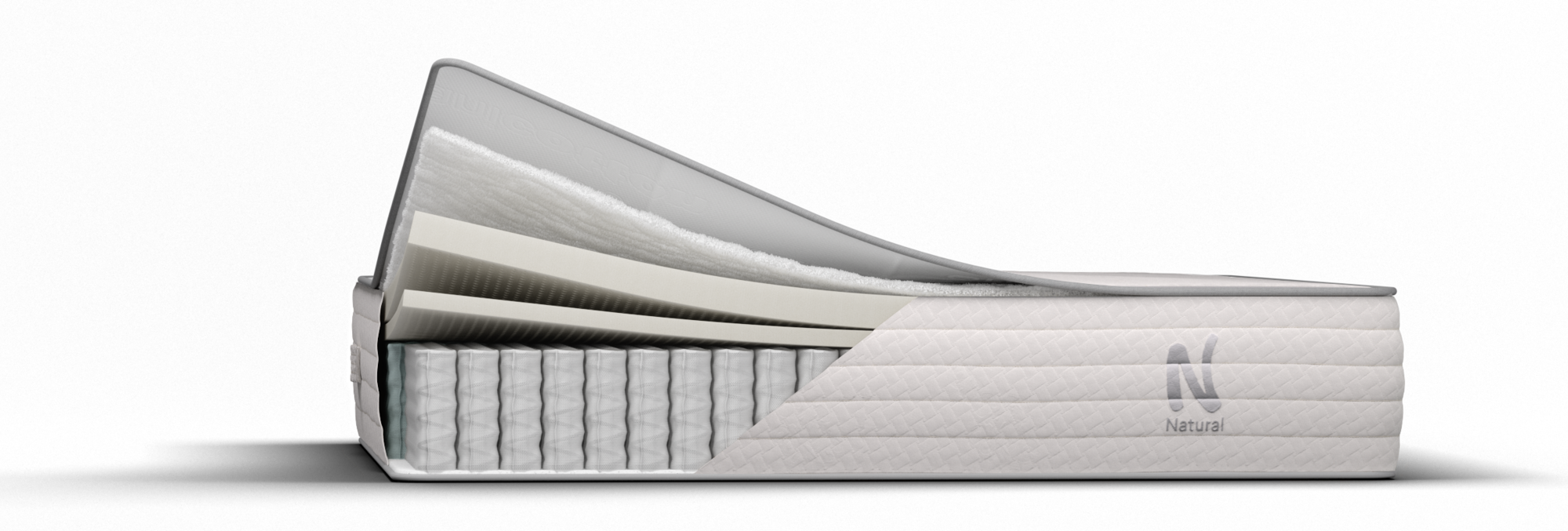 Large x-ray close-up of a Nolah mattress showing each layer