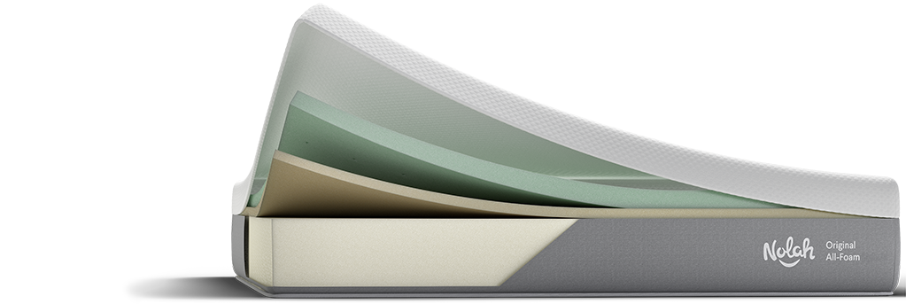 Large x-ray close-up of a Nolah mattress showing each layer